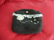 Black felted bag